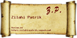 Zilahi Patrik névjegykártya